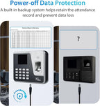 NGTeco Time Clocks for Employees Small Business, AS10 (Fingerprint+PIN) Times Clock, Standalone Clock in Clock Out Machine Supporting Shift Schedules, No Need WiFi & Software, No Monthly Fee