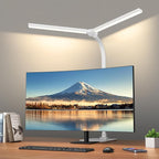 Desk Lamp Architect Task Dual Head Modern Flexible Gooseneck Tall Dimmable Light for Home Office, 5 Color Modes,Remote Control, 1500lm 24W Extra Bright Lighting