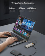 NOVOO USB C Docking Station Dual Monitor, 15 in 1 Laptop Docking Station 3 Monitors with 2 HDMI,VGA,USB C/A Ports, 100W PD, RJ45, SD/TF and Audio, Multiport Adapter for MacBook/Dell/iPhone/HP/Lenovo