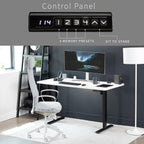 VIVO Electric 60 x 30 in Standing Desk, Memory Height Adjustment, 1B Series, White Top Black Frame, DESK-KIT-1B6W-30