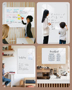 Magnetic Glass Whiteboard，72"x48" Wall Mounted Frameless Dry Erase Board for Office, Home & School Ultra White