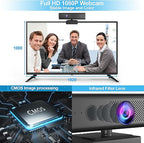 Full HD 1080P Computer Camera with 4 Built-in Omnidirectional Microphones and Speaker for Video Conference Streaming, USB External Webcam with Magnetic Privacy Cover for Desktop Monitor Laptop