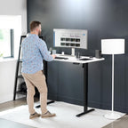 VIVO Electric 60 x 30 in Standing Desk, Memory Height Adjustment, 1B Series, White Top Black Frame, DESK-KIT-1B6W-30