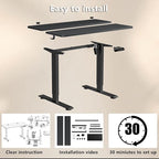Himimi Electric Standing Desk 55 x 24 inch for Home Office,Sit-Stand Adjustable Desk with Memory Presets,Height Adjustable Desk for Gaming/Working,Free Hook, Lockable Wheels,Mouse Pad,Black