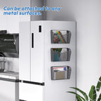 samstar 6 Pack Magnetic File Holder, Mesh Wall File Organizer File Pocket Mail Organizer Paper Folder Holder for Office/Home, No Drilling(Magnetic)