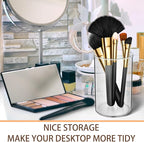 Crtiin 20 Pack Clear Acrylic Pen Holder Makeup Brush Round Pencil Holder for Desk Pen Cups Desk Organizers and Storage Desktop Stationery Organizer for Office School Home Supplies