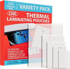 5MIL Thermal Laminating Sheets (125 Count) Photo, Card, Notecard, ID Badge, and Business Card Sizes, Dry-Erase Friendly Laminating Pouches, Compatible with Laminators, Crystal Clear Laminated Finish