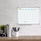 JILoffice Monthly Dry Erase Calendar Whiteboard 15 x 12 Inch, Double Sided Hanging Dry Erase Board/Calendar Board, Silver Aluminum Frame Portable Board for Office Home and School