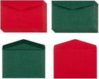 120 Pack Mini Envelopes Christmas Red and Green Envelopes Self-Adhesive Kraft Paper Tiny Pockets for Holiday Small Gift Cards Invitations Business Notes(4.13"×2.76") (Green and Red)