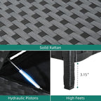 YITAHOME 230 Gallon Wicker Deck Box, XXL All-Weather Outdoor Storage Box, Rattan Storage Bin for Patio Furniture, Outdoor Cushions, Pool Storage and Garden Tools - Black