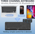 PHILIPS Professional Wireless & Bluetooth Keyboard - Standard-Layout Keyboards with 2.4GHz USB-Receiver, 3-Channel,Ergonomic & Quiet Design, Comfortable & Efficient for PC/Laptop/Pad