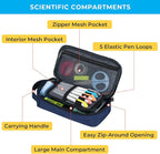 ECHSRT Big Pencil Case, Aesthetic Portable Zipper Pencil Bag with Hidden Pocket, Special Pouch for Men Women Adults, Stationery Organizer Pen Cases for Office Travel, Blue