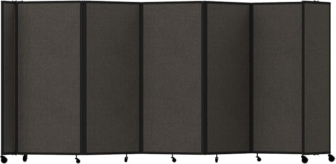 Versare Room Divider 360 Portable Wall Partition | Folding Panels | Large Freestanding Divider | Locking Wheels | Temporary Room Separator