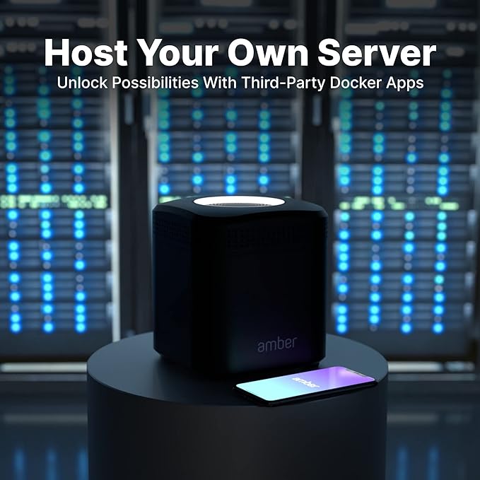 AmberPRO Personal Cloud Storage Device + AC2600 WiFi Router. Dual 1TB Hard Drives with RAID 1 or Optional 2TB with RAID 0. Plex and Home Assistant. iOS/Android/Windows/Mac Compatible. AM1211-1TB