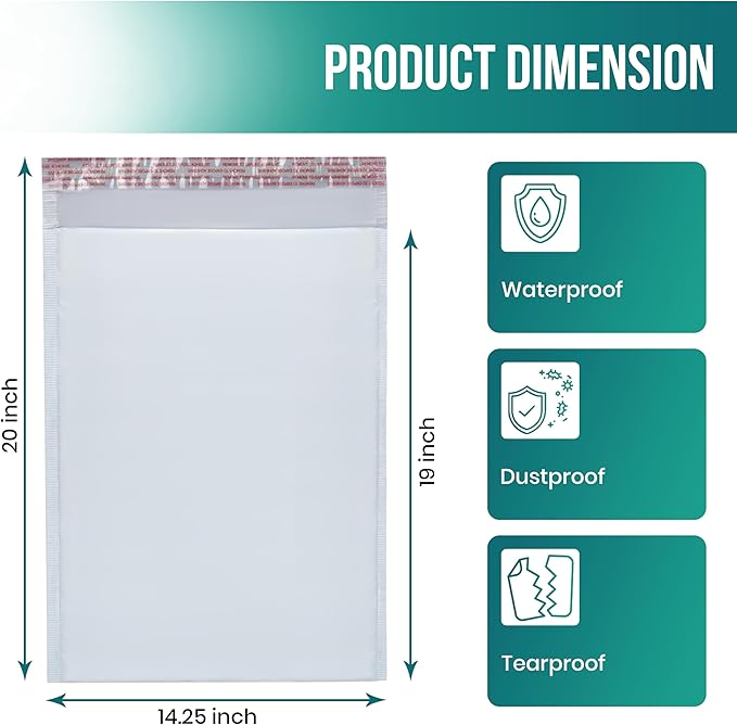 Levex - #7 14.25" x 20" [100 Pack] Poly Bubble Mailers, Padded Envelope Mailers, Packing Envelope & Mailing Bags for Shipping