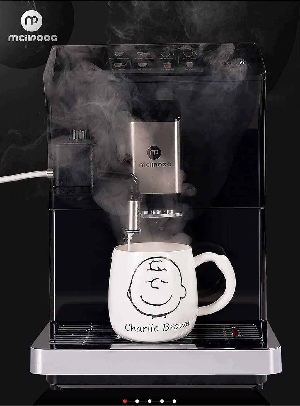 Mcilpoog ws-203 fully Automatic Espresso Coffee Machine, 1300W, 16 Drink Types, 19 Bar Pump, 1.7L Water Tank