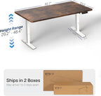 VIVO Large Electric 83 x 30 in Standing Desk, Memory Height Adjustment, 1B Series, Rustic Vintage Brown Top White Frame, DESK-KIT-1W8N
