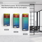 samstar 10 Tier Wall File Organizer, Hanging Wall Mount File Holder Paper Folder Mail Organizer, Mesh Metal, Black.