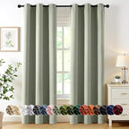 MIULEE Sage Green Blackout Curtains for Bedroom Living Room 84 Inches Long 2 Panels, Thermal Insulated Room Darkening Drapes Solid Grommet Top Noise Reducing Light Green Window Treatments 40x84 Inch