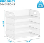 Marbrasse 4 Tier Paper Organizer Letter Tray, Mesh Desk File Organizer with Handle, Paper Sorter Organizer for Letter /A4 Office File Folder Holder（White, 12.6" x 9.1" x 10.7"）