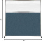 Versare Hush Screen Portable Room Divider | Workstation Wall Divider | Freestanding Privacy Hush Panels | Clear Fluted Windows | Fabric Office Divider Screen | Great for Room Separation