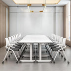 4Pack Conference Room Table, Folding Conference Table for Office Classroom, Mobile Training Tables with Casters Silent Wheels, Large Rectangular Convertible Modular Seminar Tables (L70.9in)