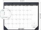 Nekmit Large Desk Calendar 2025-2026 with PU Faux Leather Desktop Mat, Runs From July 2025 - June 2026, Big Desk Pad Calendar 21 x 16 1/2 Inches for Home and Office