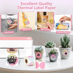 2 Rolls Colorful Thermal Labels,1.96'' Round Label Sticker for Phomemo 241BT,for MUNBYN 130B/RW402B Printer,800Pcs Waterproof Label Paper for Address/Logo/Barcode/Name/Thanks