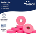 Perco Fluorescent Pink Pricing Labels for Monarch 1136 Price Gun - Case of 8 Sleeves, 112,000 Pricemarking Labels Value Pack