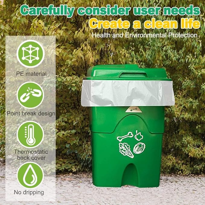 SWIHELP Medium Garbage Bags 8 Gallon /30 Liter Trash Bags Wastebasket Bin Liners Plastic Trash Bags for Bathroom Bedroom Office Trash Can 220 Count