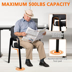 CLATINA Big & Tall 800 lbs Waiting Room Guest Chair, Leather Office Reception Chair No Wheels with Padded Arms for Elderly Home Desk Conference Room Lobby Side Salon Clinic, Black(8 Pack)