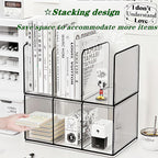 Acrylic Desk File Organizer,Office Desktop Binder File Folder Mail Organizer,Handbag Purse Book record Magazine Holder (2 Pack)