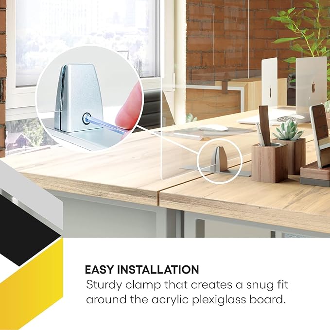 OBEX Acrylic Free Standing Screen, Divider for Desk Privacy Home & Office Partitions for Table Top Workstation, Portable Cubicle Panel for Work, 24" x 42", Frosted