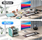 gianotter Desk Organizers and Accessories, 6-Tier Paper Organizer with Magazine rack, File Organizer for Desk, Office Accessories & Workspace (Green)