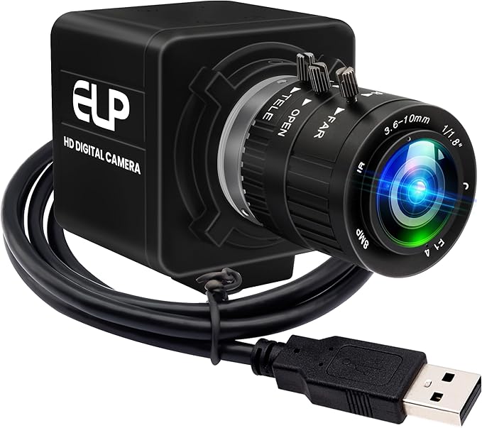 USB Camera 4K 12 Megapixels USB Webcam 1080P 120fps High Speed Golf Swing Cam with 3X Manual Optical Zoom Lens Close up PC Computer Plug and Play for Live Streaming Industrial Project Meeting