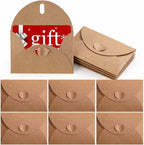 Primbeeks 100 Pcs Premium Gift Card Envelopes, 4 x 2.8 inch Gift Card Holders, Mini Seed Kraft Paper Cute Envelopes with Heart Clasp for Gift Cards, Weddings Favors, Party Favors