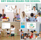 H-Qprobd 3' x 2' Whiteboard Dry Erase White Board for Wall 36x24 (2pcs) Magnetic Boards for Office Classroom & Home, Small Wall Whiteboard Including 6 Markers, 20 Magnets, 2 Erasers