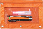 24 Packs 3 Ring Binder Pen Pencil Case Pouch Bulk Set Stationery Bag for School Class Office Orange
