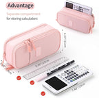 CICIMELON Large Pencil Case Big Storage Pen Pouch Bag with Compartment for School Supplies Office College Teen Boys Girls Adults, Upgraded Pink
