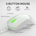 MageGee Creamy Keyboard and Mouse Comb,K2 Classic Keyboard Wired RGB Backlit Keyboard 104 Waterproof Ergonomic Keyboard,PC Keyboard for PC/loptop/MAC - Knight Red