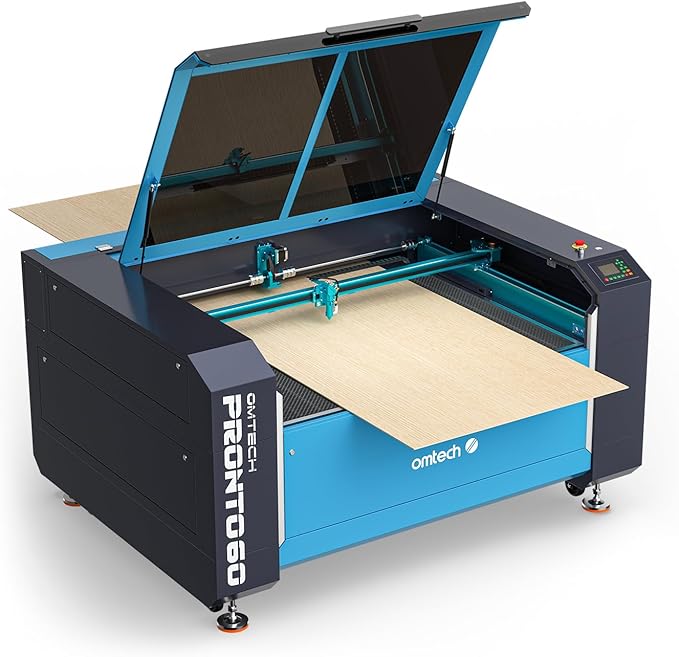OMTech Pronto 130W CO2 Laser Engraver | 51" × 35" Laser Cutting Machine with Autofocus | 2-Way Pass, Air Assist, Red Dot Pointer | Ideal for Wood, Glass, Acrylic, and More