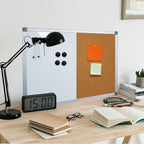 Combination Writeboard 36"x 24" Magnetic Whiteboard & Cork Board Aluminium Frame Dry Erase Board Bulletin Board Wall Mounted Memo Message