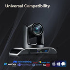 Tenveo UHD 4K PTZ Conference Room Camera 12X Optical Zoom USB3.0/HDMI Wide View Angle, 4K PTZ Camera for Video Conference Church Services Worship Events, Zoom/OBS/YouTube Live Streaming