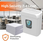 Bonsaii Low Noise Operation Paper Shredder, 6-Sheet Cross-Cut, Credit Card Shredder, Home Office, Handle for Document, Mail, Staple, 3.4 Gal Wastebasket, Easy-Carry Handle, White(C237-B)