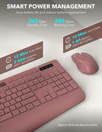 Wireless Keyboard and Mouse Combo - Full-Sized Ergonomic Keyboard with Wrist Rest, Phone Holder, Sleep Mode, Silent 2.4GHz Cordless Keyboard Mouse Combo for Computer, Laptop, PC, Mac, Windows