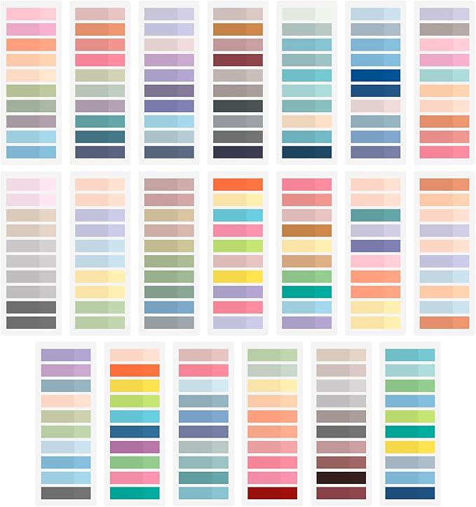 ZTML MS 4000 Pcs Morandi Sticky Tabs, 20 Sheets Book Tabs for Annotating Books, Page Flags Annotation Tabs, Page Markers, Colorful Book Annotating Tabs, Sticky Flags, Transparent Sticky Note Tabs