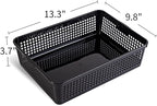 A4 Size Plastic Storage Basket,Desktop File Paper Letter Organizer Tray, 6-Packs (Black)