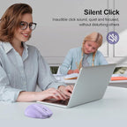 TECKNET Wireless Mouse (BT5.0/3.0 & 2.4G) Rechargeable 4800 DPI Silent USB A & Bluetooth Mouse 6 Buttons, Wide Compatibility - Lavender