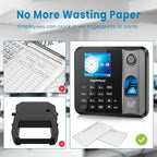 Time Clock - Fingerprint Time Clocks for Employees Small Business Automatic Calculate Hours, H1 Standalone Offline Biometric Clock in Machine for Employees with 5 RFID Cards (0 Monthly Fees)