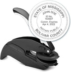 MaxMark Notary Seal Round Embosser for Mississippi State - Includes Gold Burst Seal Labels (50 Count)